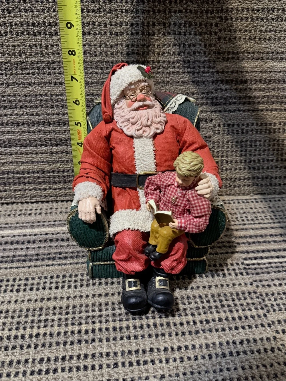 Vintage Dillards Holliday Santa with Child Figurine  Christmas Deco